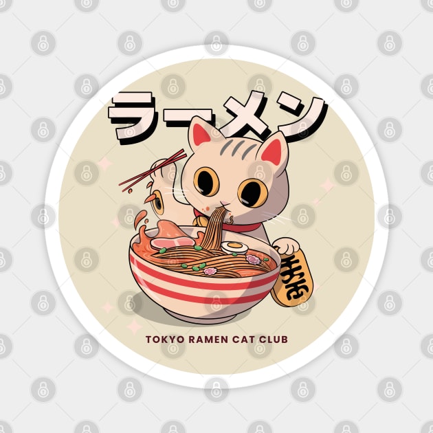 Tokyo Ramen Cat Club Japanese Neko Aesthetic Anime Magnet by uncommontee